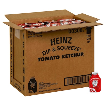 Heinz Heinz Dip & Squeeze Single Serve Tomato Ketchup 27g, PK500 10013000003084